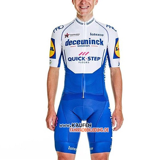 Deceuninck Quick Step Kurzarmtrikot 2020 und Kurze Tragerhose Wei Azul